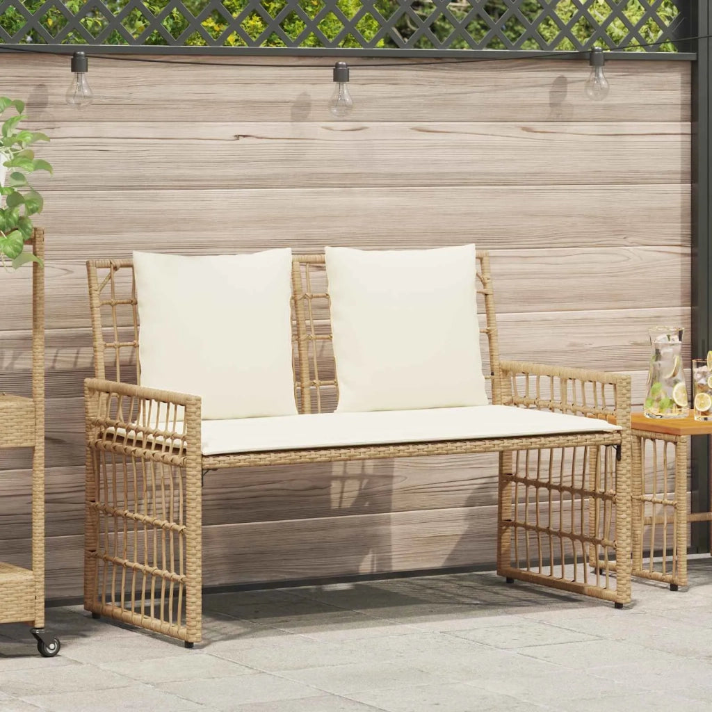 Panchina da esterno Naturale e Crema 116 x 55 x 82 cm 42025143