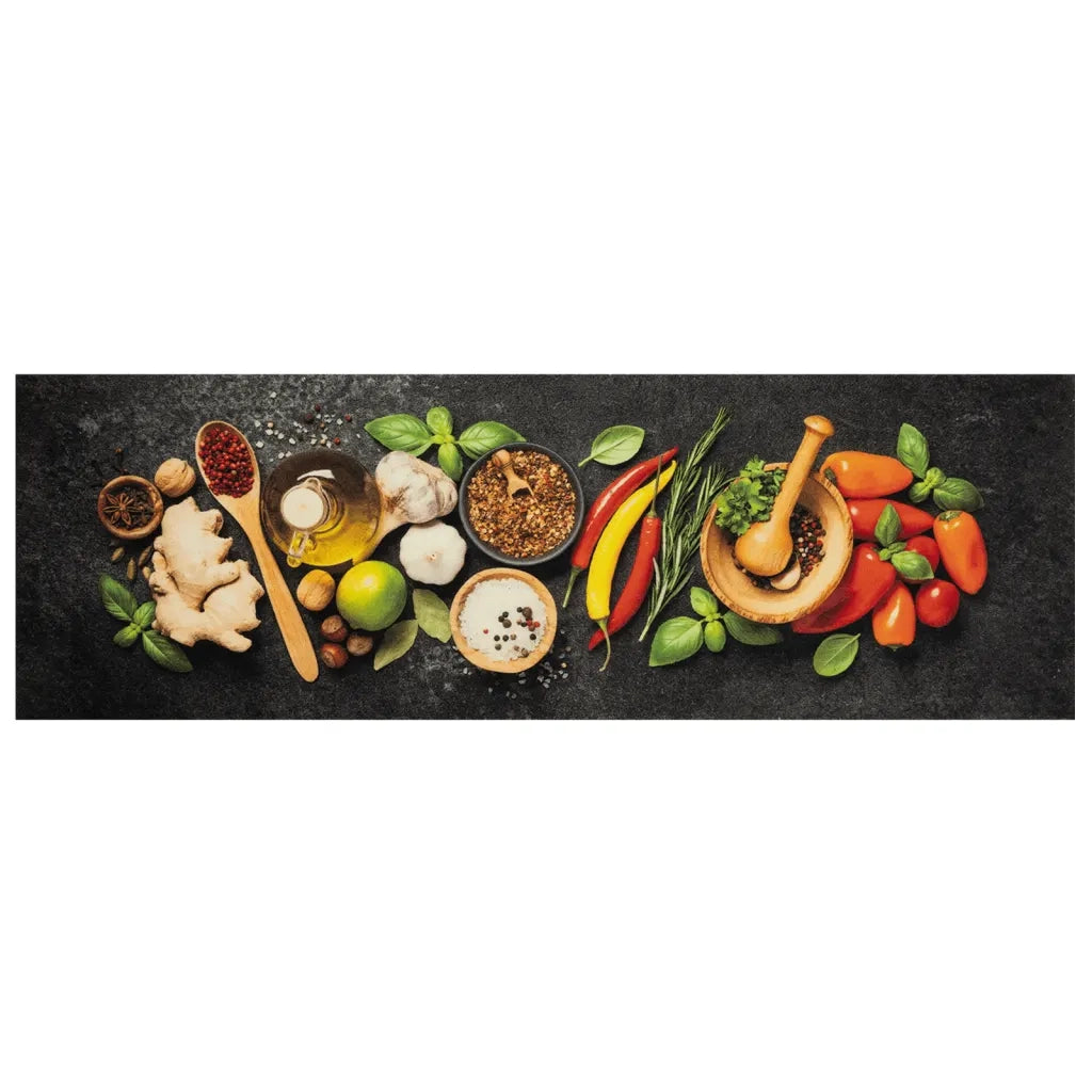 Tappeto da Cucina Lavabile-Tappetino da Cucina Spezie 60x180 cm Velluto 389240