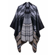Sciarpa/stola da donna autunno/inverno, versatile, due in uno: calda mantella in cashmere double-face per viaggi e campeggio.