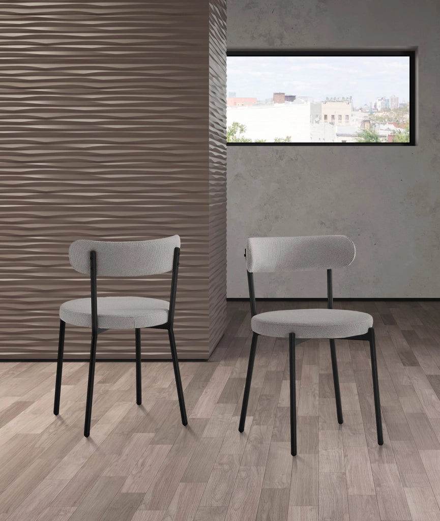 Set 2 sedie da pranzo Hispanohogar ferro e tessuto grigio 75×46×49 cm
