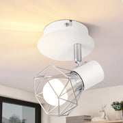 ZMH Applique da parete vintage bianca E14 40W regolabile a 350° stile retrò schermo in metallo 1 fiamma