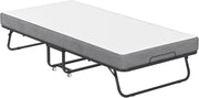 Letto pieghevole 200 x 90 cm con materasso in spugna spessa 13 cm di spessore, telaio del letto portatile con 4 ruote, carico massimo: 200 kg