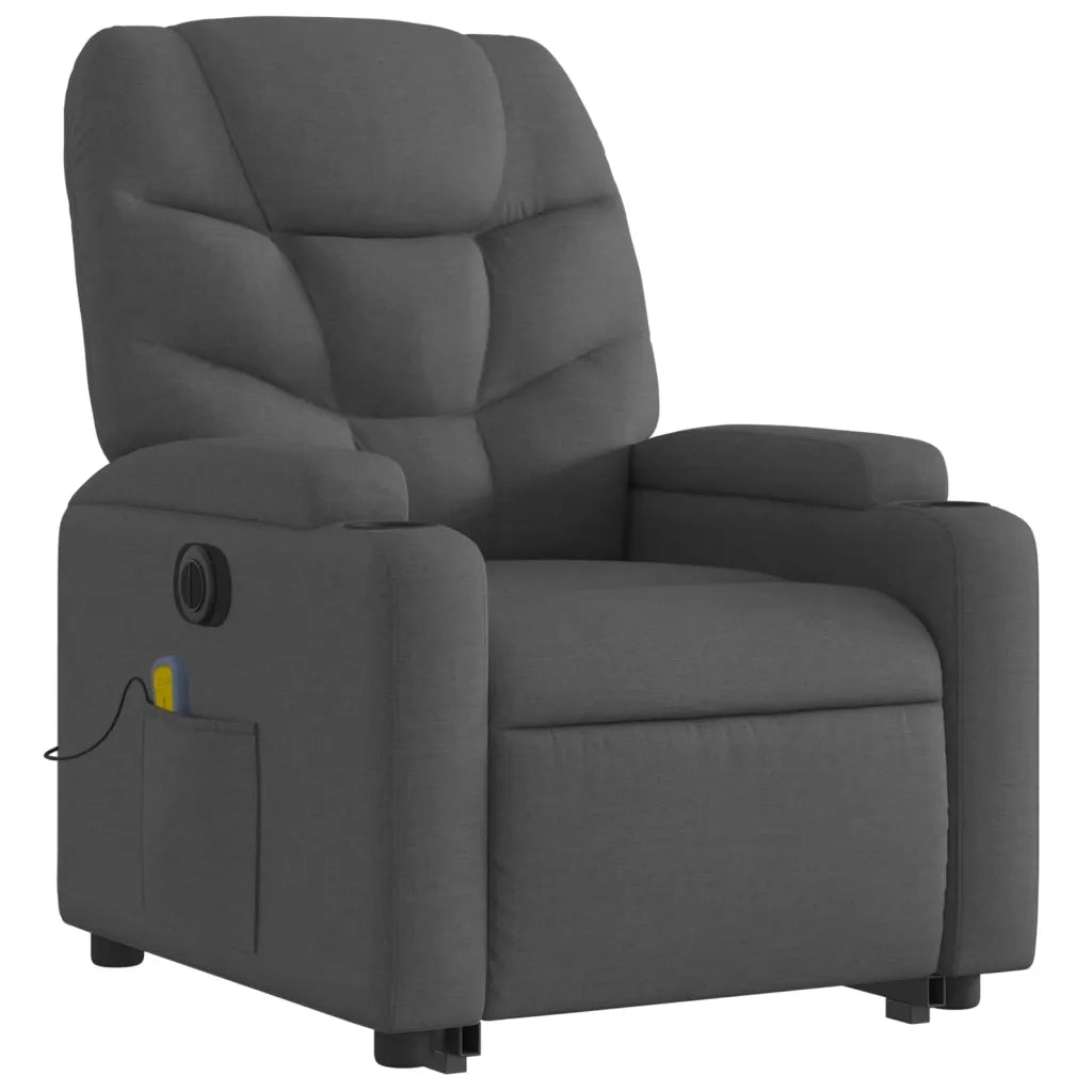 Poltrona Alzapersona Massaggi Elettrica Grigio Scuro Tessuto 3204633