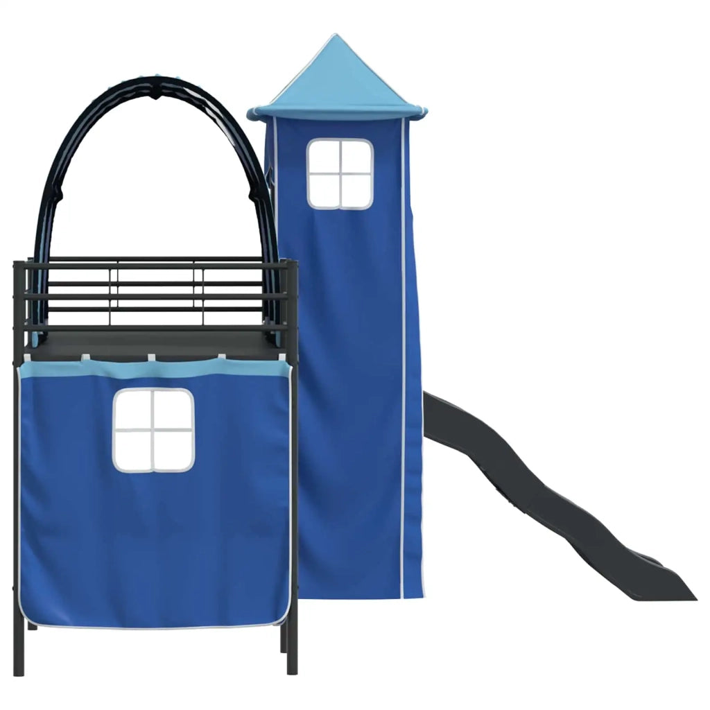 Struttura del letto loft per bambini Nero e Blu 90 x 190 cm