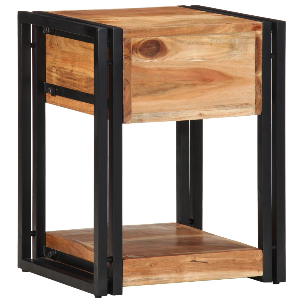 Comodini 2 pezzi 40x35x50 cm Legno massello di acacia