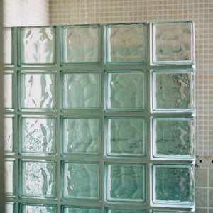 Vetromattone ondulato trasparente caraibi 190 x 190 x 80 mm confezione 6 pezzi