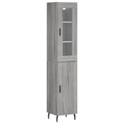 Credenza | Madia | Buffet da pranzo | Armadio da pranzo Grigio Sonoma 34,5x34x180 cm in Legno Multistrato