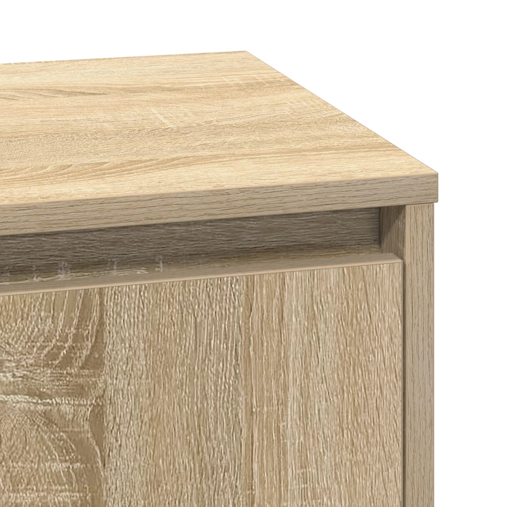 Comodino con luci LED Rovere Sonoma 39x34,5x50 cm