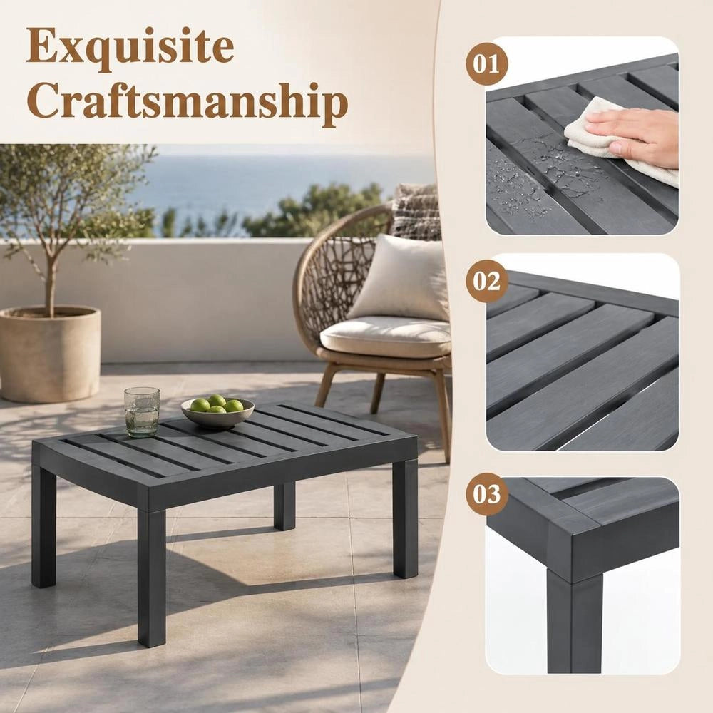 Garden Table Anthracite 78x55x38 Cm Plastic