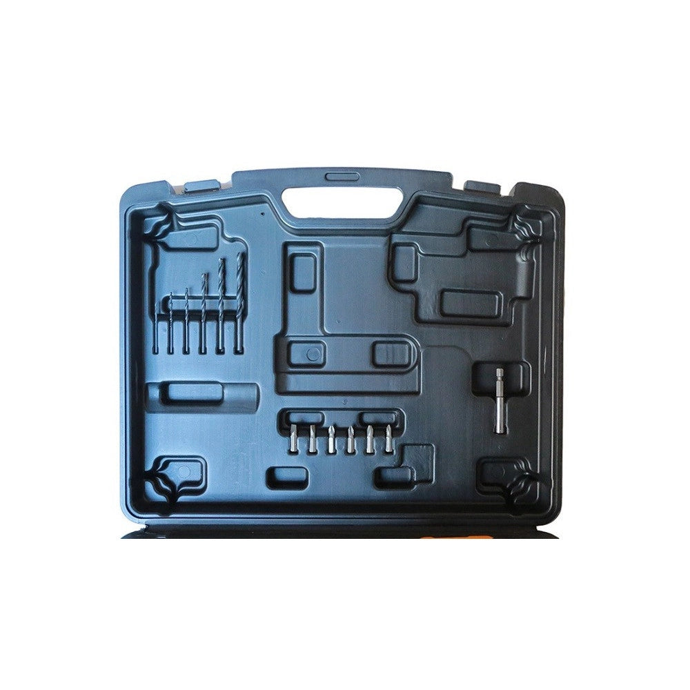 Trade Shop - Trapano Avvitatore Percussione 2 Batterie Litio 18v 1.5a + Valigia + Accessori -