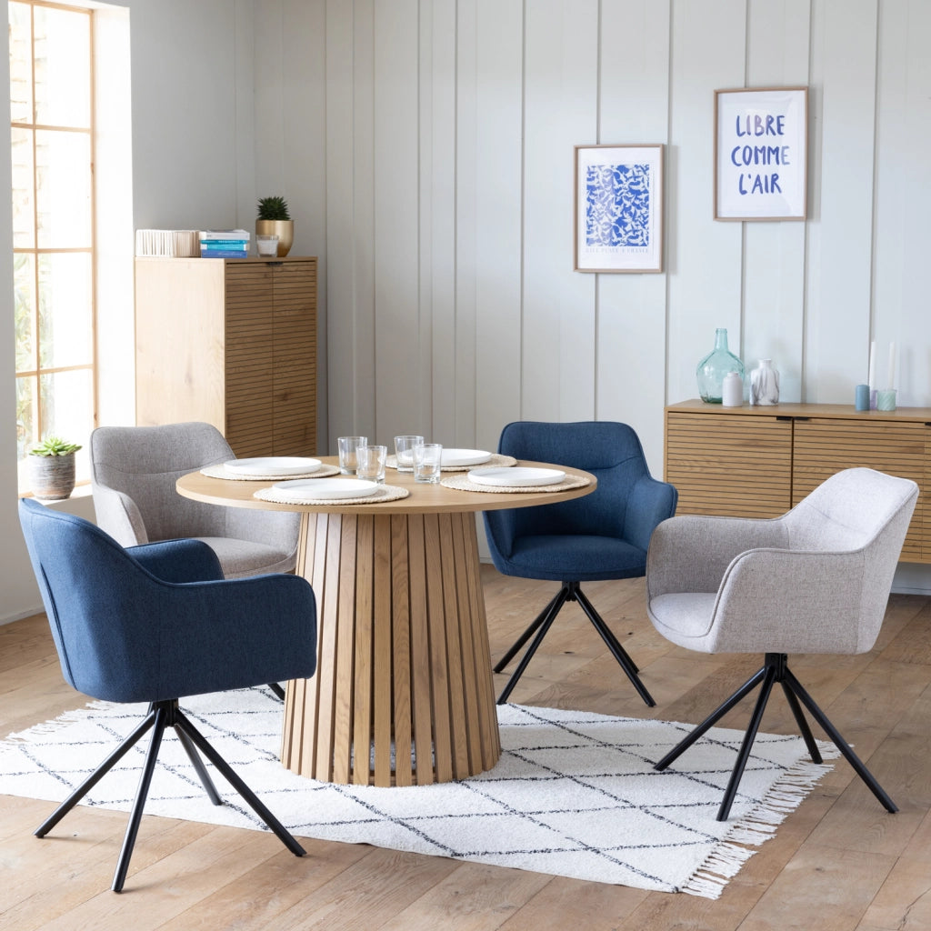 Set di 2 sedie in tessuto blu DANNA