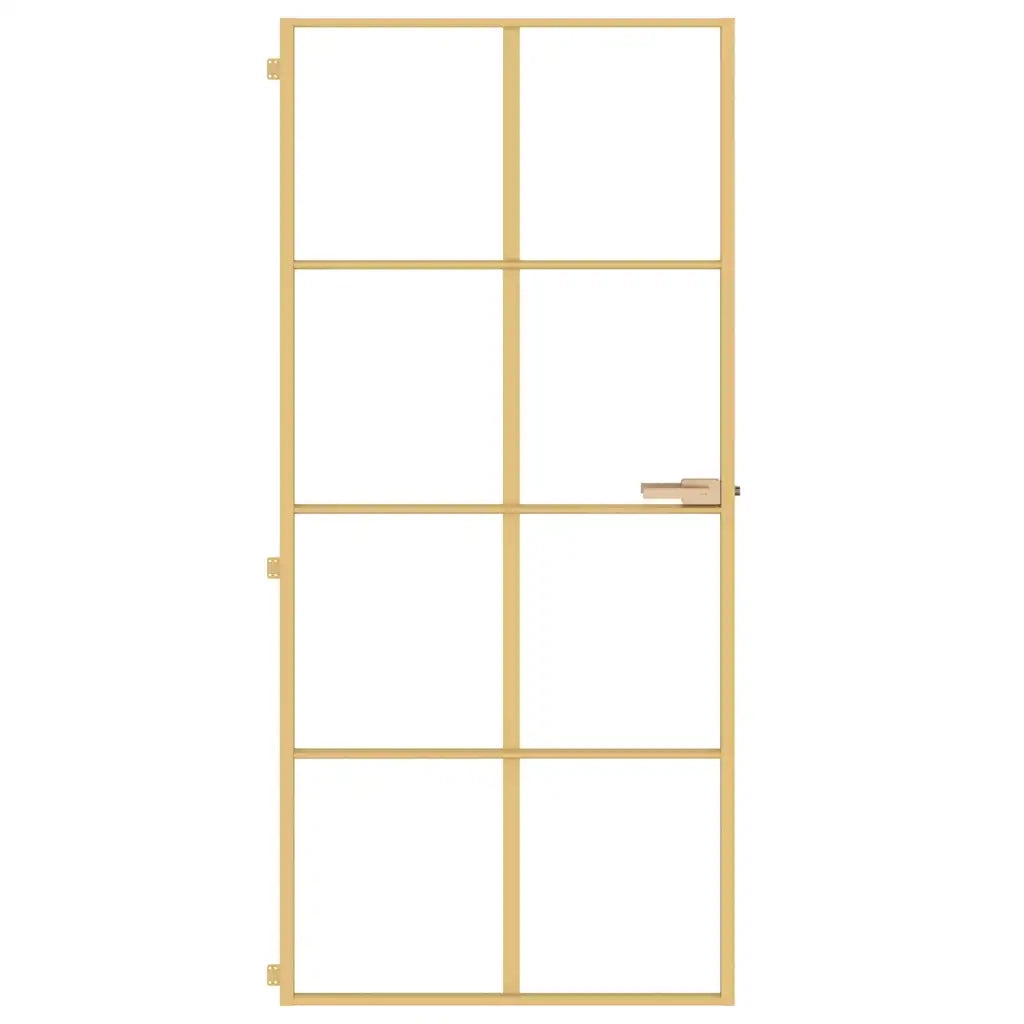 Porta Interni Sottile Oro 93x201,5cm Vetro Temperato Alluminiocod mxl 107772