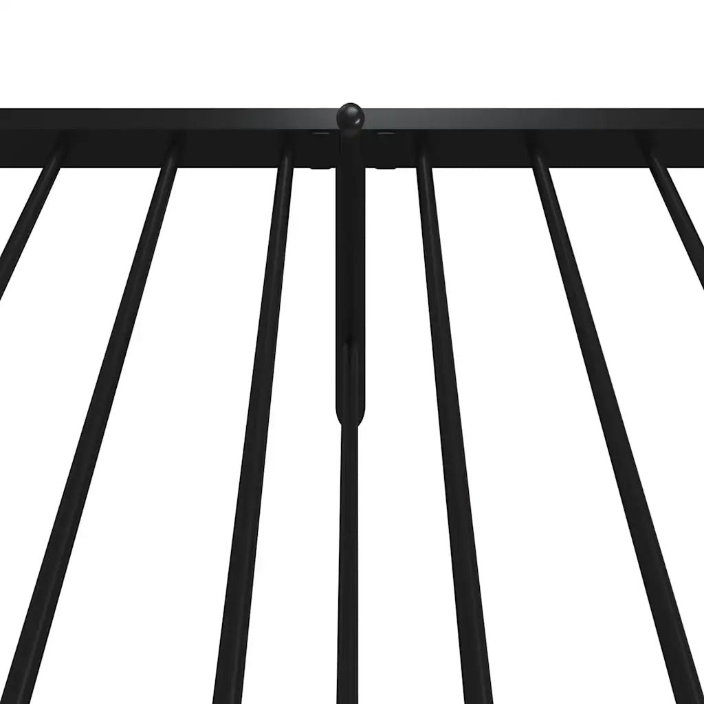 Giroletto con Testiera e Pediera Metallo Nero 100x190 cm 350876