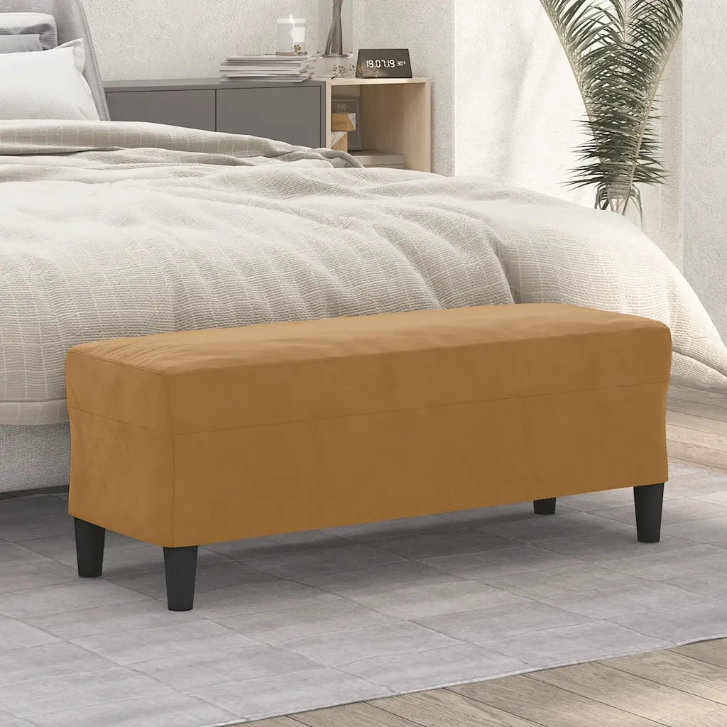 Panca marrone 100x35x41 cm in Velluto cod mxl 66439