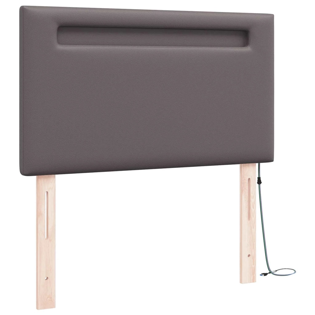 Testiera LED Grigio 100 cm Pelle Sintetica 42007299