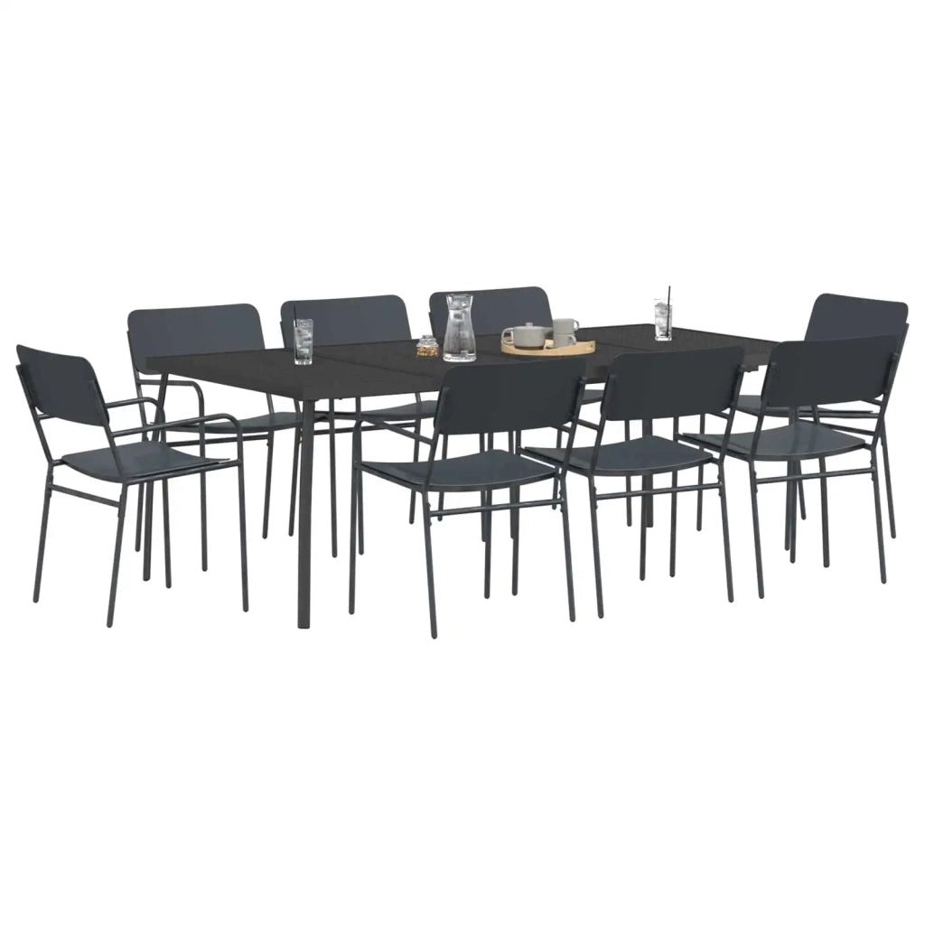 Set da pranzo 9 pz Antracite Acciaio 3422865