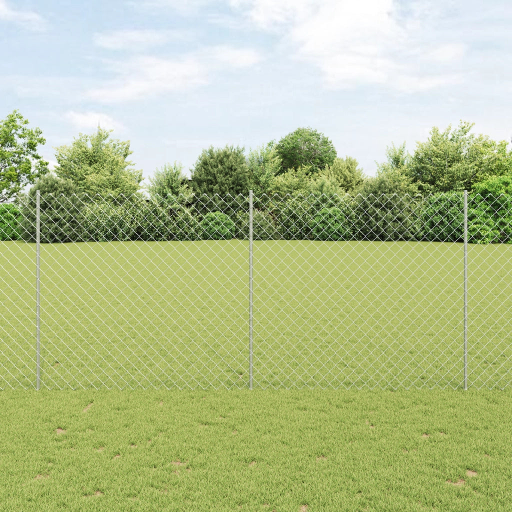 Recinzione a Maglie con 20 U Posts Argento 1.4x10 m Acciaio
