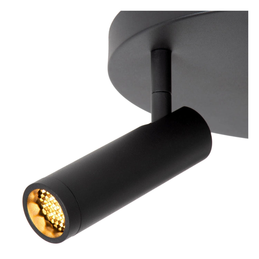 Faretto soffitto GRADO 3 luci nero rotondo MR11 Lucide