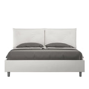 Letto imbottito Matrimoniale 160x200 cm Appia - Bianco,Similpelle,Contenitore