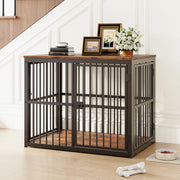 Gabbia per cani modulare in stile mobile, 3 porte, piano superiore impermeabile, 84 x 56 x 66 cm