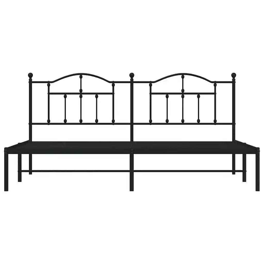 Giroletto con Testiera in Metallo Nero 200x200 cm 353446