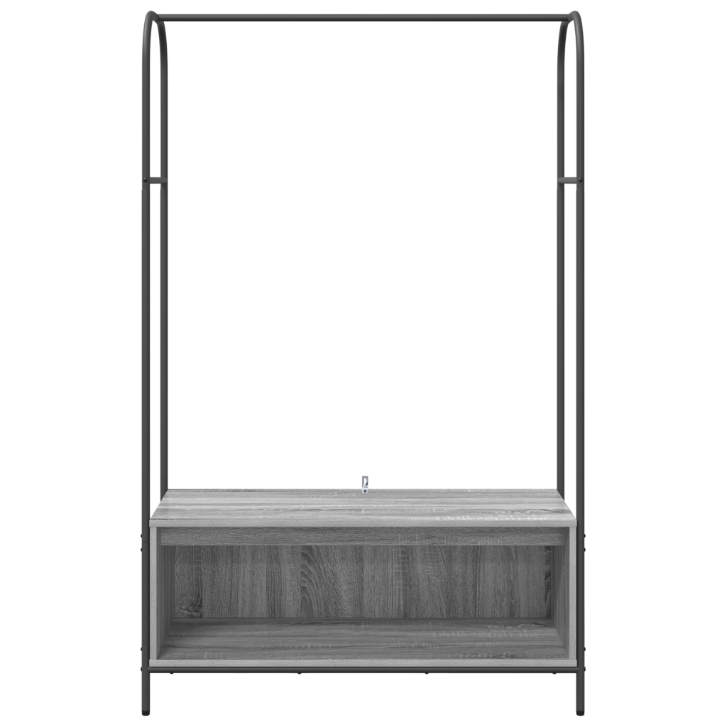 Appendiabiti con ripiani Grigio Sonoma 100x44x160 cm