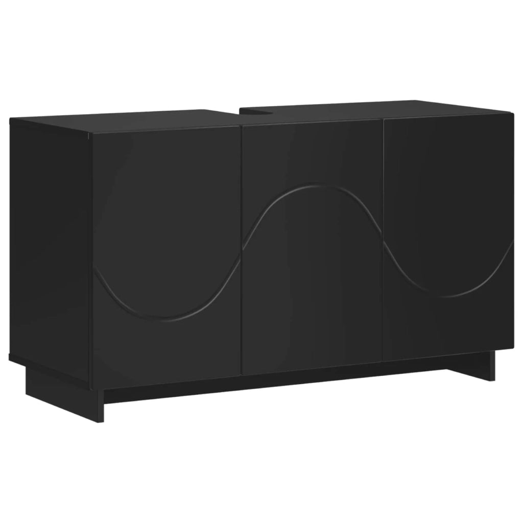 Set mobili da bagno 3 pz Nero Legno ingegnerizzato 3433056