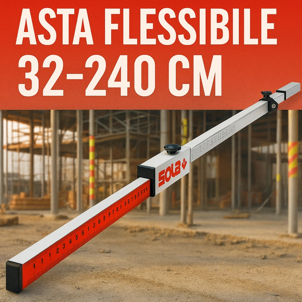 Asta flessibile alluminio anodizzata modello fl livella sferica posizionamento