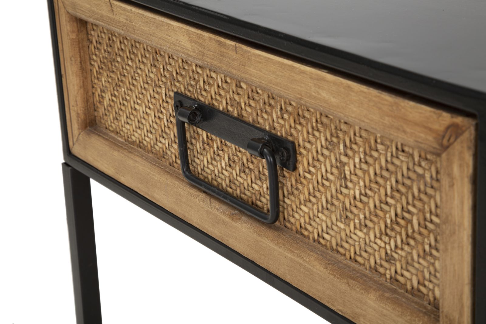 Comodino 1 Cassetto 45x40x51,5 cm in Metallo e Legno