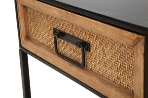 Comodino 1 Cassetto 45x40x51,5 cm in Metallo e Legno