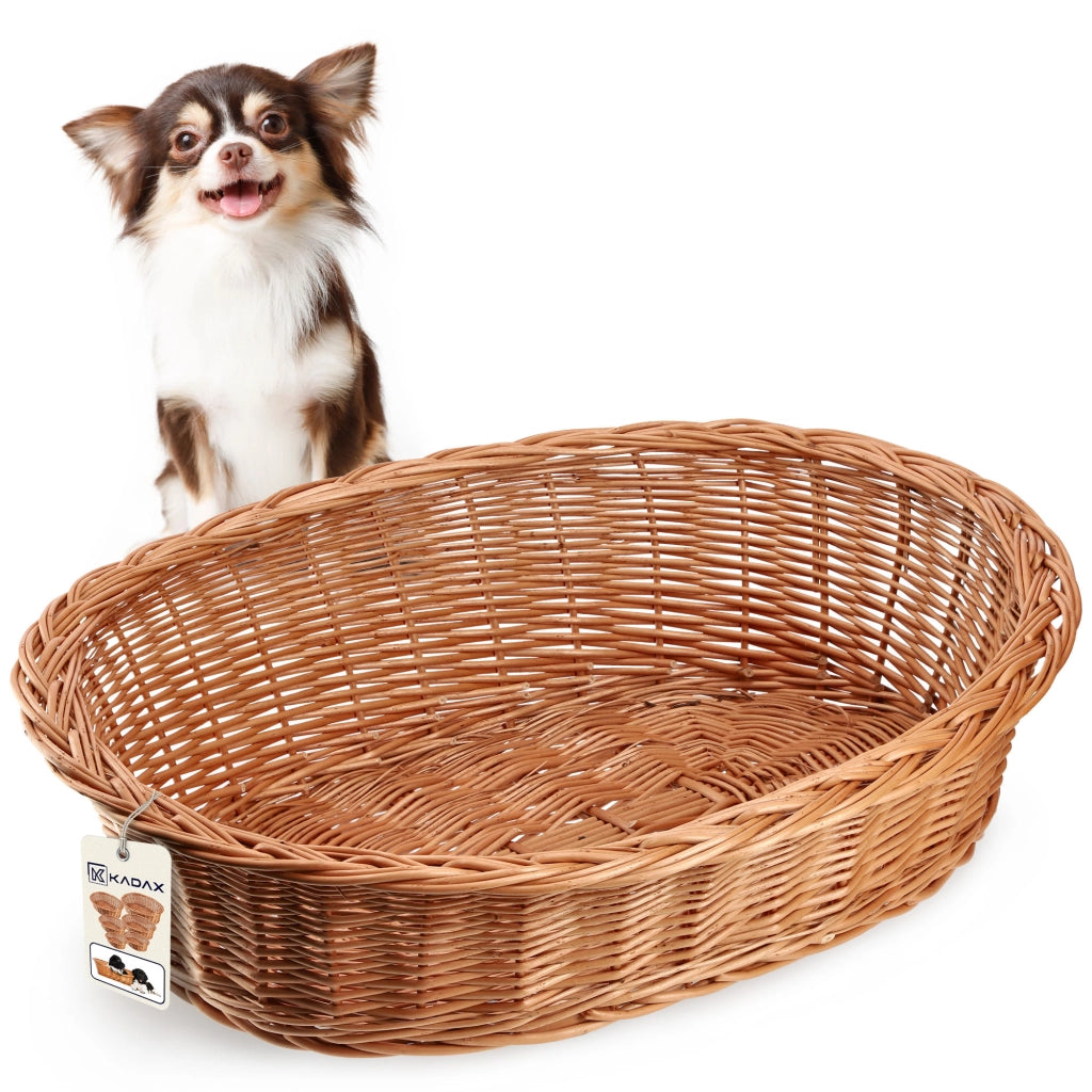 Cuccia per cani e gatti KADAX in vimini naturale, piccola, ecologica, 50 cm xs
