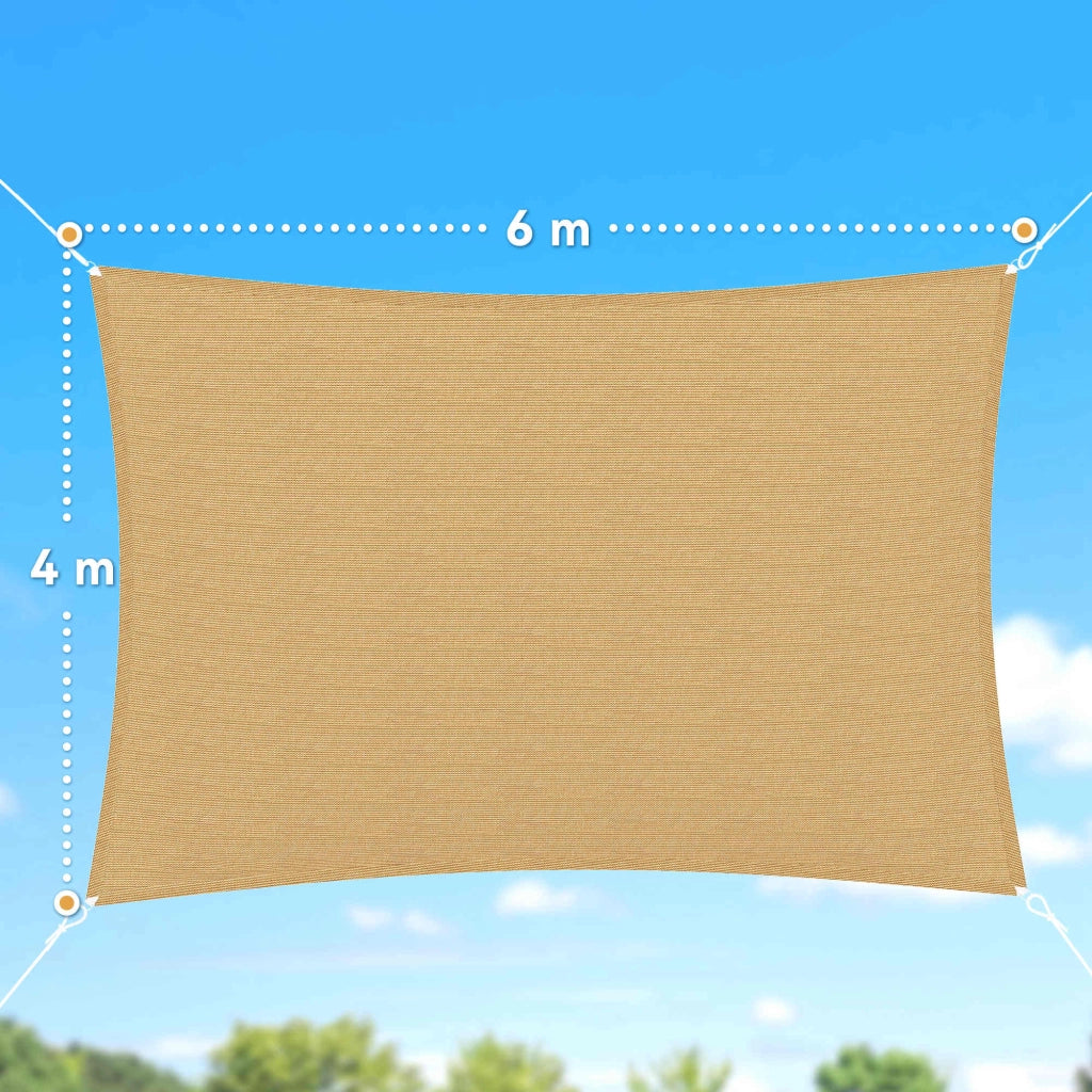 Tenda da sole rettangolare ¨C zephmum ¨C giallo 4x6m HDPE 185g/©O