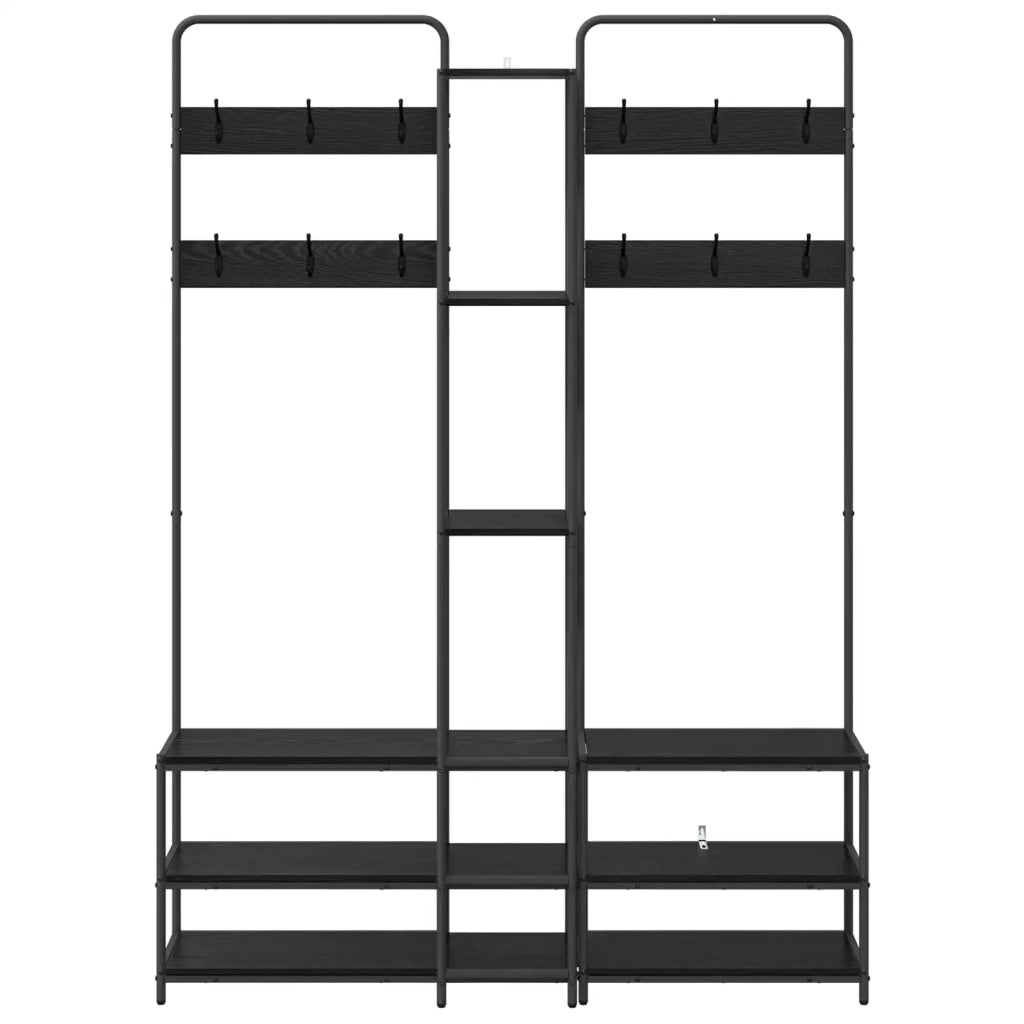 Appendiabiti con panca per scarpe Rovere Nero 8012044