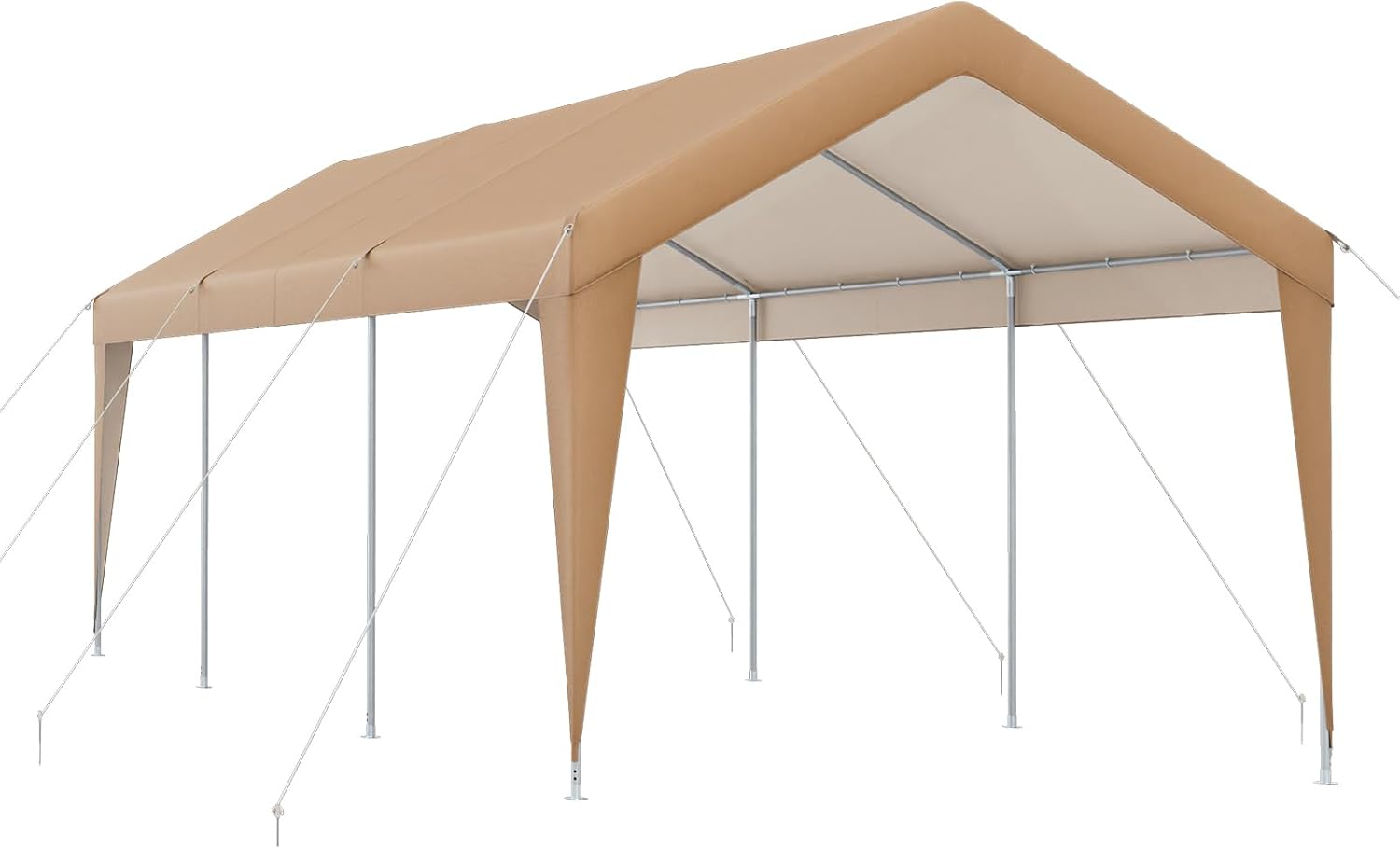 Gazebo Tenda per Posto Auto da Esterno, Tendone Garage per Auto, Carport Tenda Impermeabile in Metallo, 301 x 600 x 285 cm