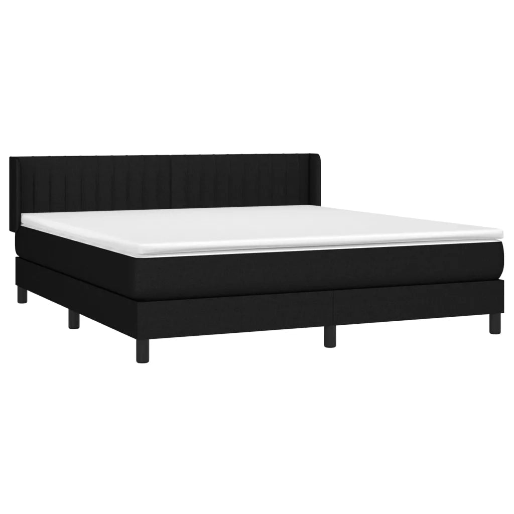 Giroletto a Molle con Materasso Nero 160x200 cm in Tessuto cod mxl 35678