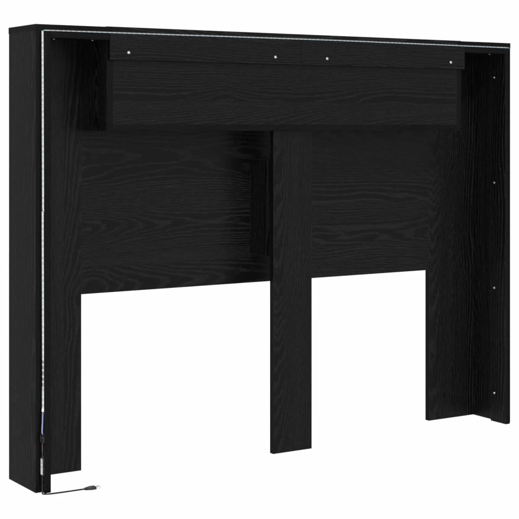Testata con Mobile e LED Rovere Nero Legno ingegnerizzato 8006567