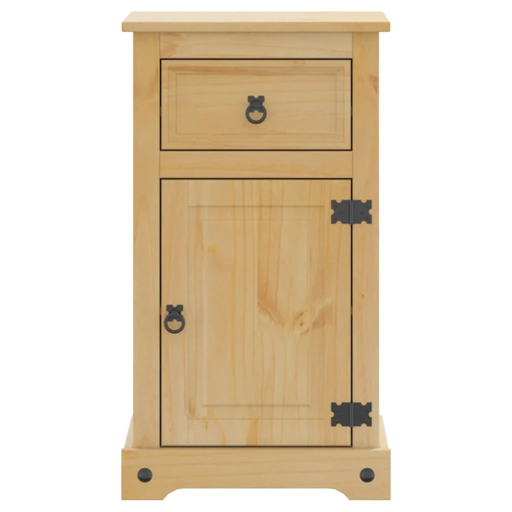 Mobiletto rustico da bagno con cassetto e anta 45 x 33 x 80 cm legno massello di pino finitura miele 02_0057600