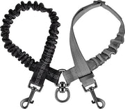 Doppia cinghia per cani, senza clip, linea condivisa per la passeggiata di 2 cani, regolabile, riflettente, cintura di sicurezza assorbente urti