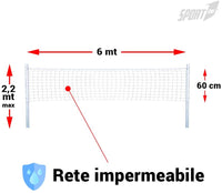 Rete da pallavolo per Giardino Professionale con Pali Alta Altezza Massima 220cm Portatile per Bambini e Adulti