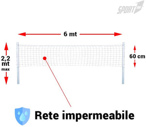Rete da pallavolo per Giardino Professionale con Pali Alta Altezza Massima 220cm Portatile per Bambini e Adulti