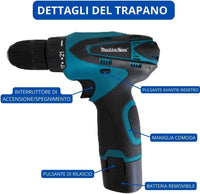 Trapano Avvitatore a Batteria, Mini Smerigliatrice Angolare Taglierina Elettrica