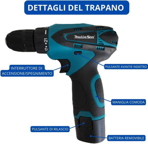 Trapano Avvitatore a Batteria, Mini Smerigliatrice Angolare Taglierina Elettrica