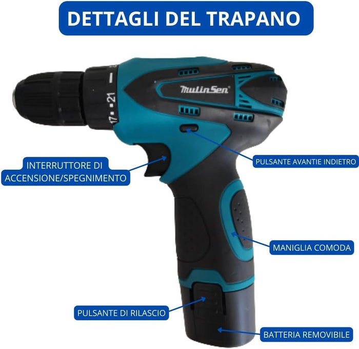 Trapano Avvitatore a Batteria, Mini Smerigliatrice Angolare Taglierina Elettrica
