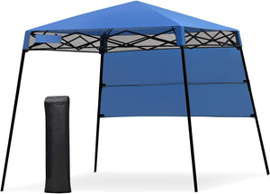 Gazebo Pieghevole da Giardino 210 x 210CM, Struttura in Acciaio, Altezza Regolabile, Gazebo da Esterno con Borsa, Ideale per Feste, Barbecue, Giardino e Spiaggia (blu)