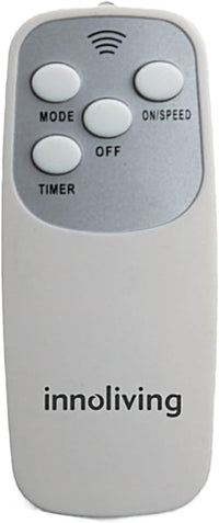 Innoliving Ventilatore a Piantana INN-503ROUNDR con Telecomando, Griglia Mesh, Diametro 40 cm, 3 Velocità, Oscillazione, Altezza Regolabile, Base Rotonda