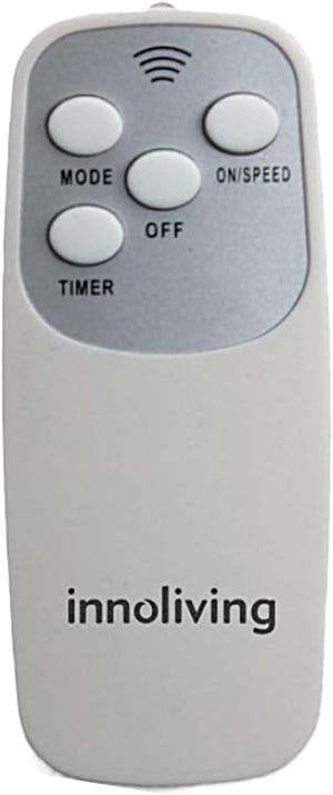 Innoliving Ventilatore a Piantana INN-503ROUNDR con Telecomando, Griglia Mesh, Diametro 40 cm, 3 Velocità, Oscillazione, Altezza Regolabile, Base Rotonda