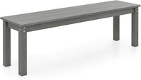 Panchina da Esterno in HDPE 140 x 35 x 45 cm, Panca da Giardino Senza Schienale per 2-3 Persone, Panchina dello Spogliatoio per Patio e Cortile, Portata 340 kg (Grigio)