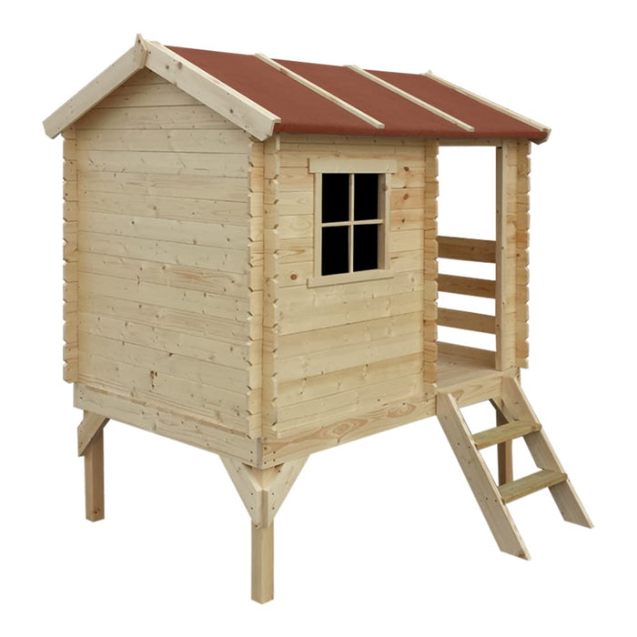 Casetta per bambini in legno con scivolo - L182xL146xA205cm/ 1.1m2 - Timbela M501C