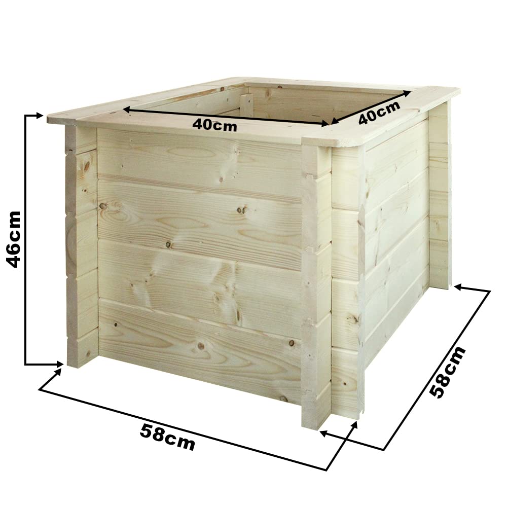 L?aiuola di giardino sopraelevata in legno - 58x58x46 cm - Timbela M617