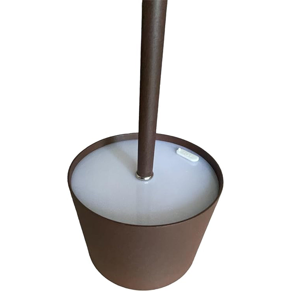 Lampada da tavolo led ricaricabile touch dimmerabile bar ristorante tonda corten prequ'